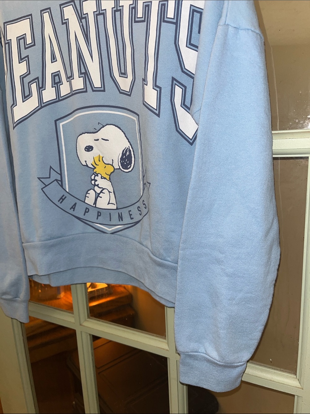 Peanuts Light Blue Crewneck Sweatshirt with Snoopy Graphic - Picture 7 of 10